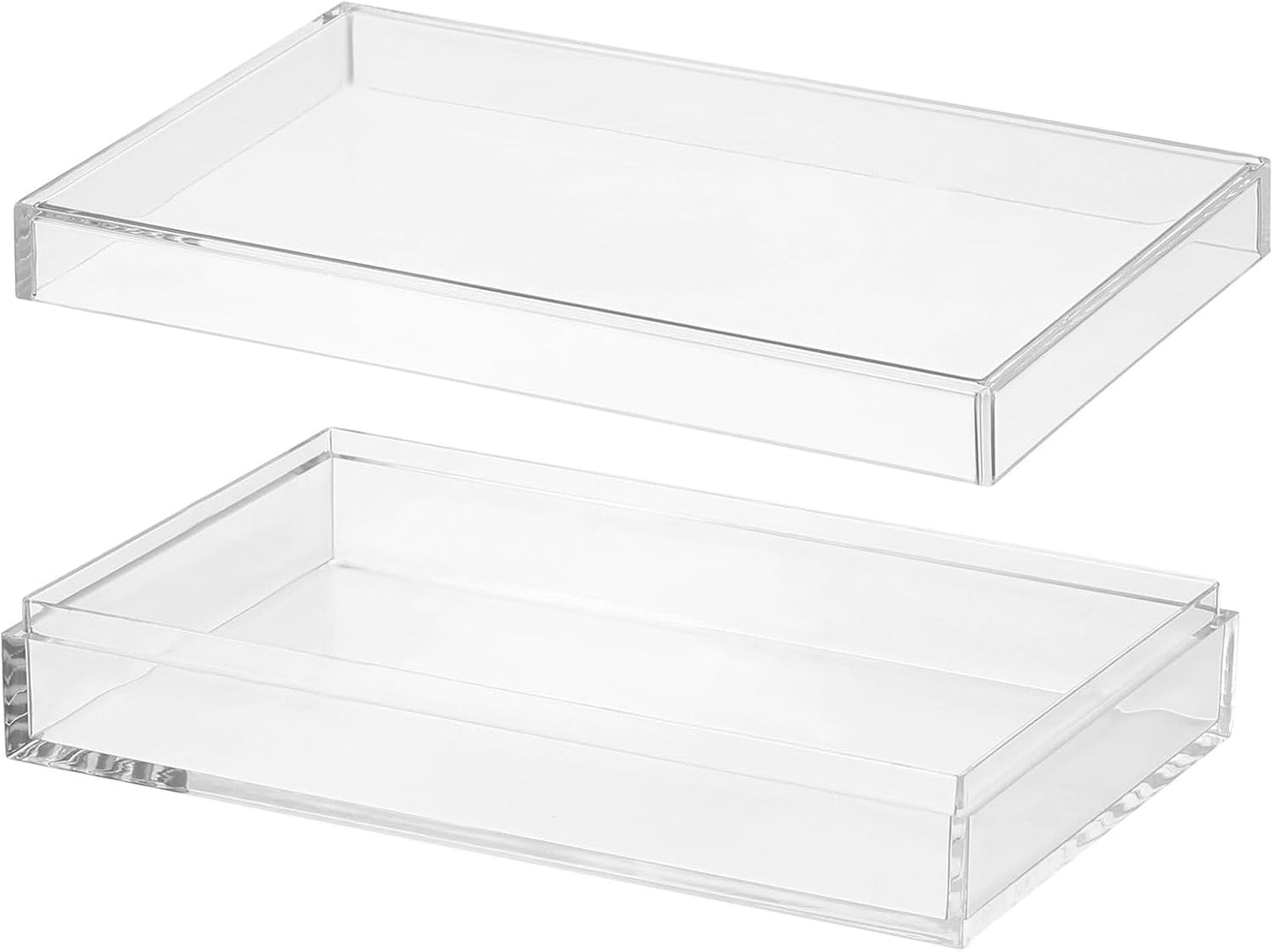 PATIKIL Acrylic Box with Lid 10.24" x 7.09" x 2.36", Clear Acrylic Display Boxes Plastic Square Cube Containers Storage Organizer for Candy Tiny Jewelry Artwork Display