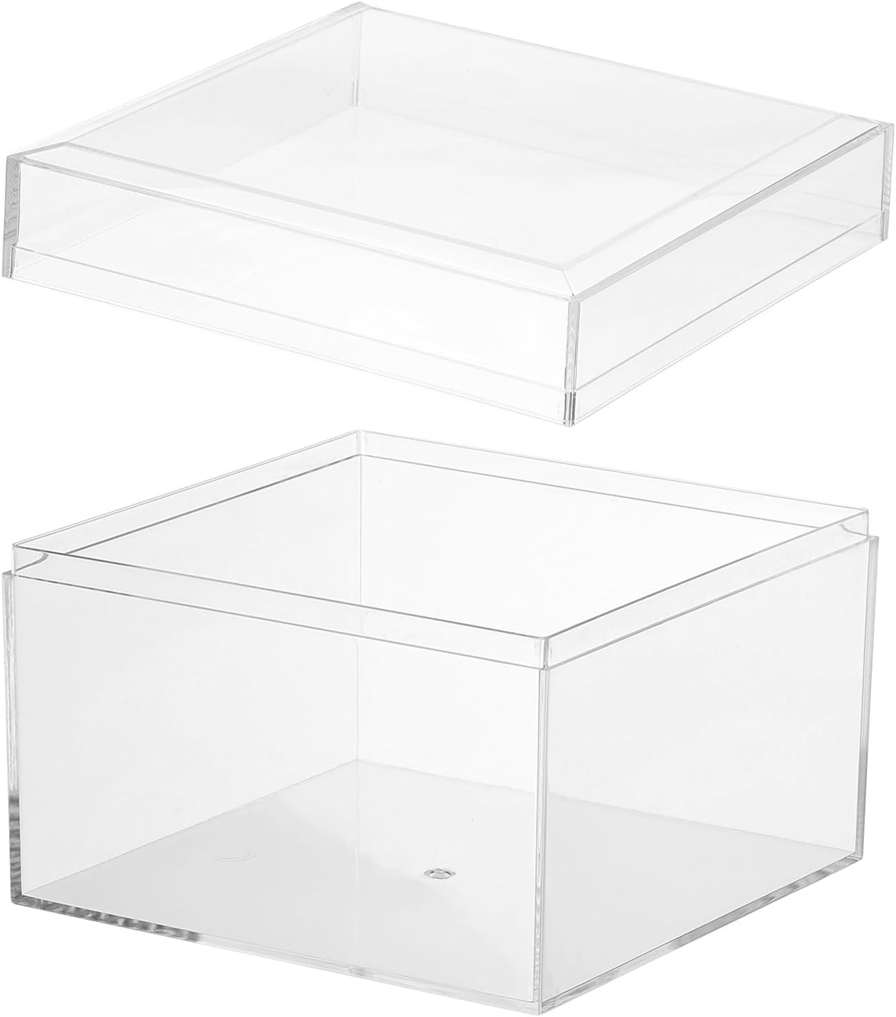 PATIKIL Acrylic Box with Lid 10.24" x 7.09" x 2.36", Clear Acrylic Display Boxes Plastic Square Cube Containers Storage Organizer for Candy Tiny Jewelry Artwork Display