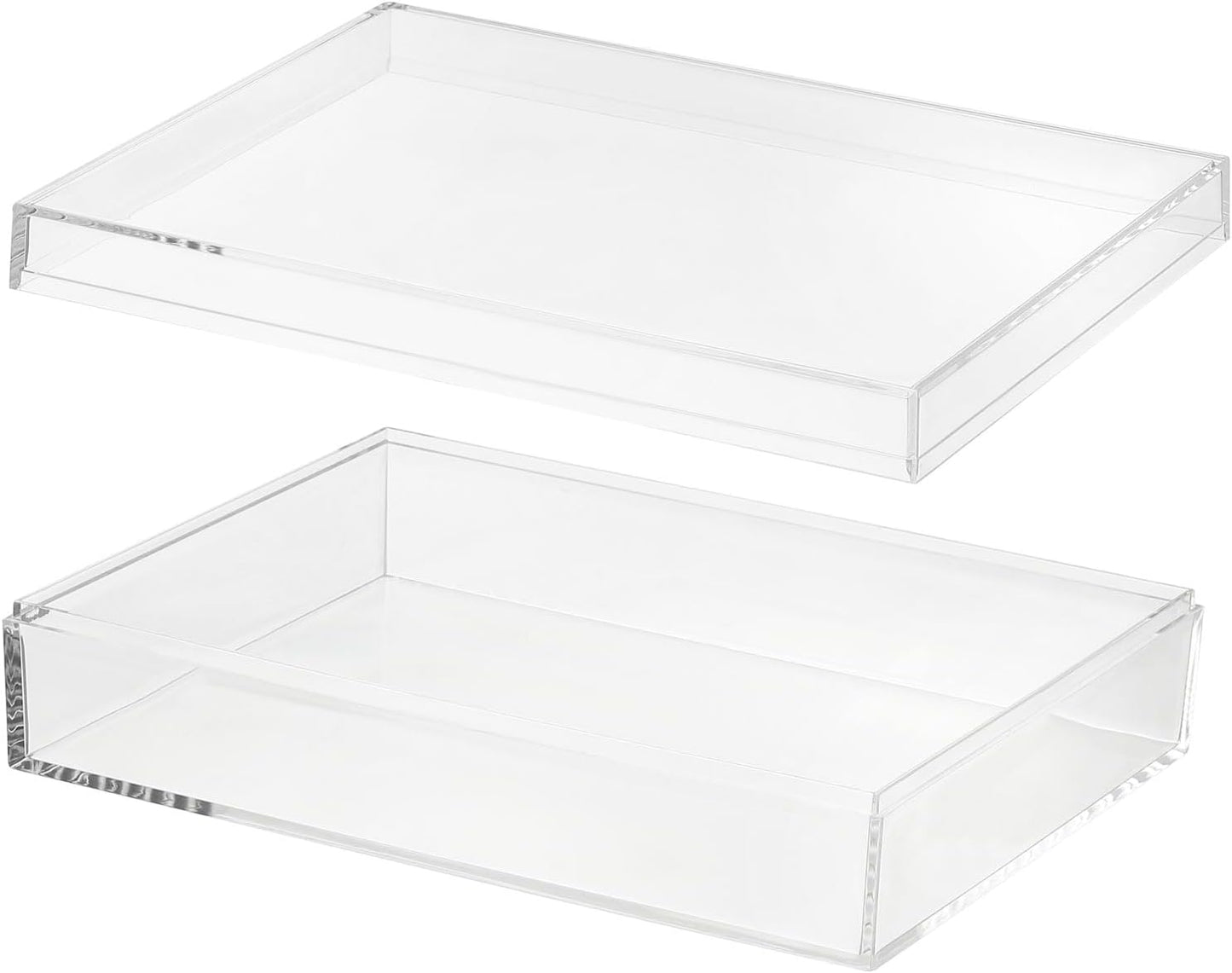 PATIKIL Acrylic Box with Lid 10.24" x 7.09" x 2.36", Clear Acrylic Display Boxes Plastic Square Cube Containers Storage Organizer for Candy Tiny Jewelry Artwork Display