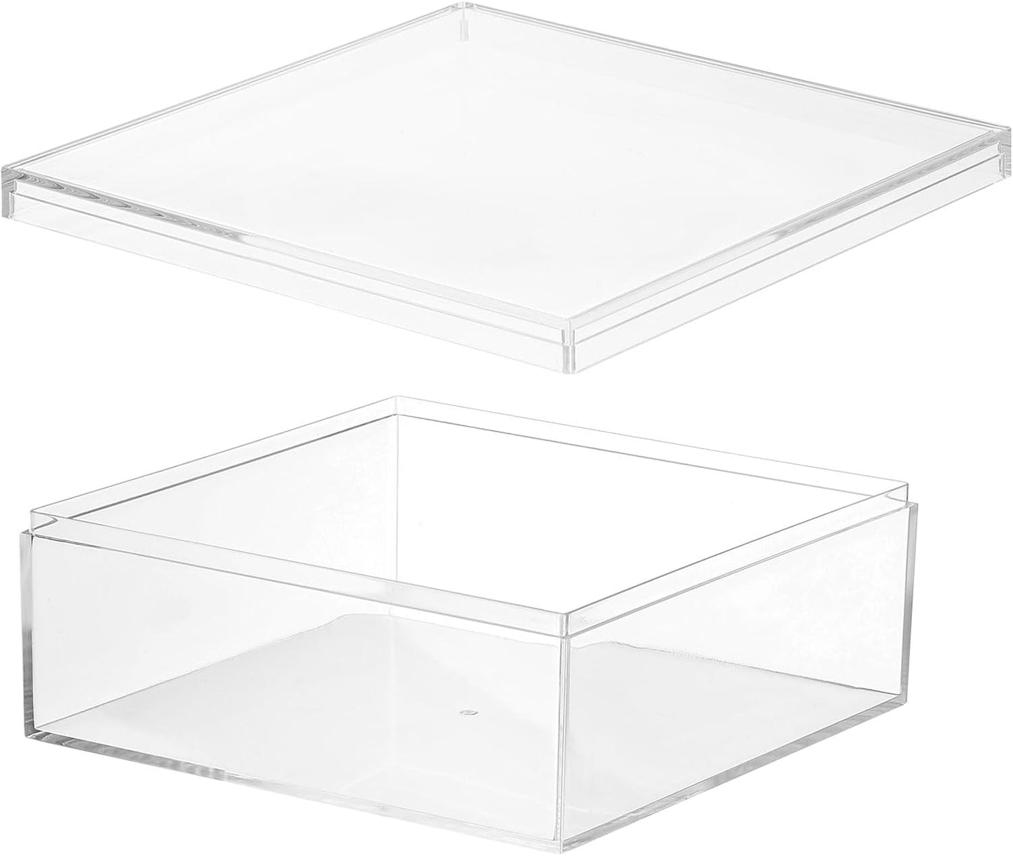 PATIKIL Acrylic Box with Lid 10.24" x 7.09" x 2.36", Clear Acrylic Display Boxes Plastic Square Cube Containers Storage Organizer for Candy Tiny Jewelry Artwork Display