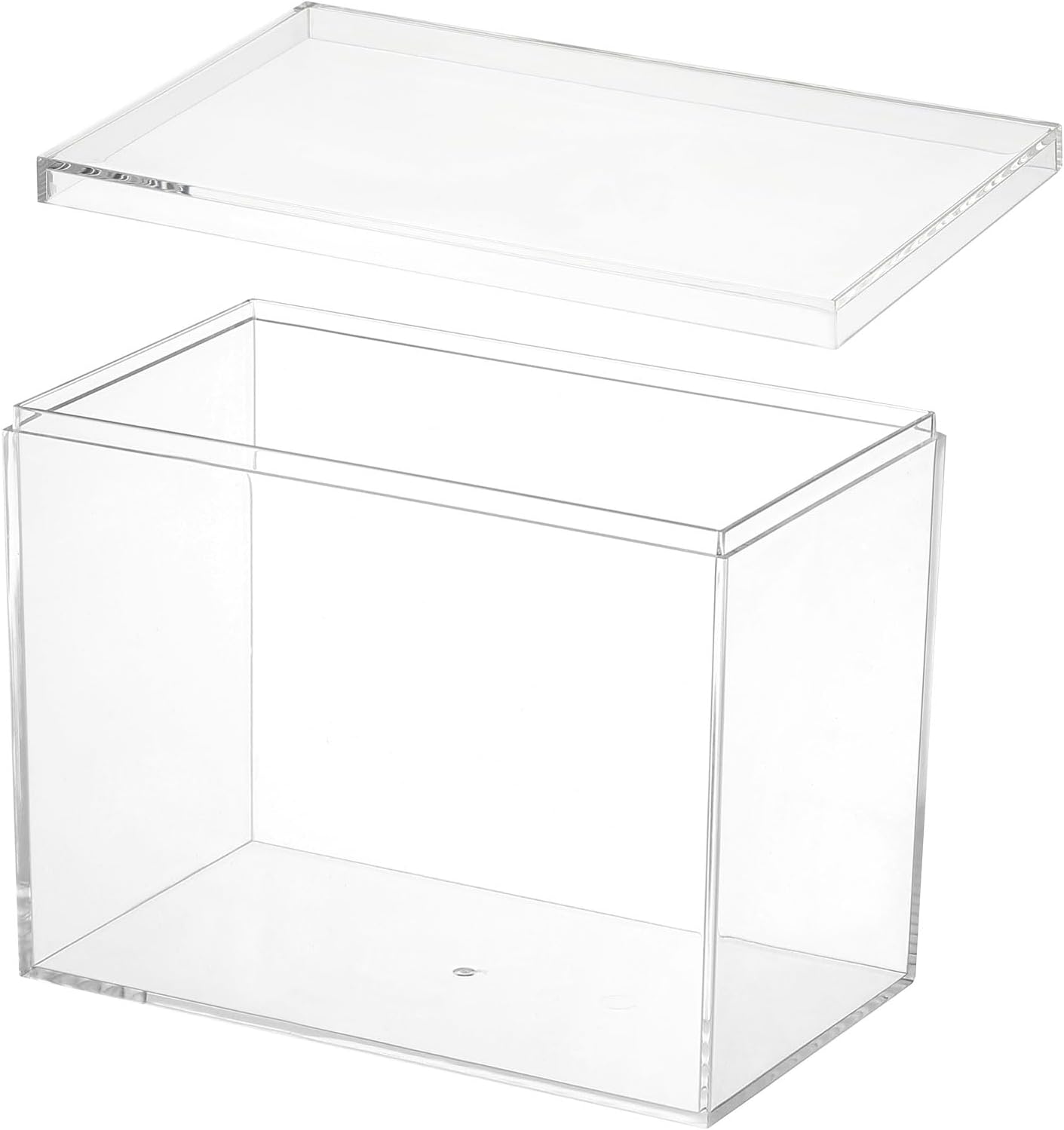 PATIKIL Acrylic Box with Lid 10.24" x 7.09" x 2.36", Clear Acrylic Display Boxes Plastic Square Cube Containers Storage Organizer for Candy Tiny Jewelry Artwork Display