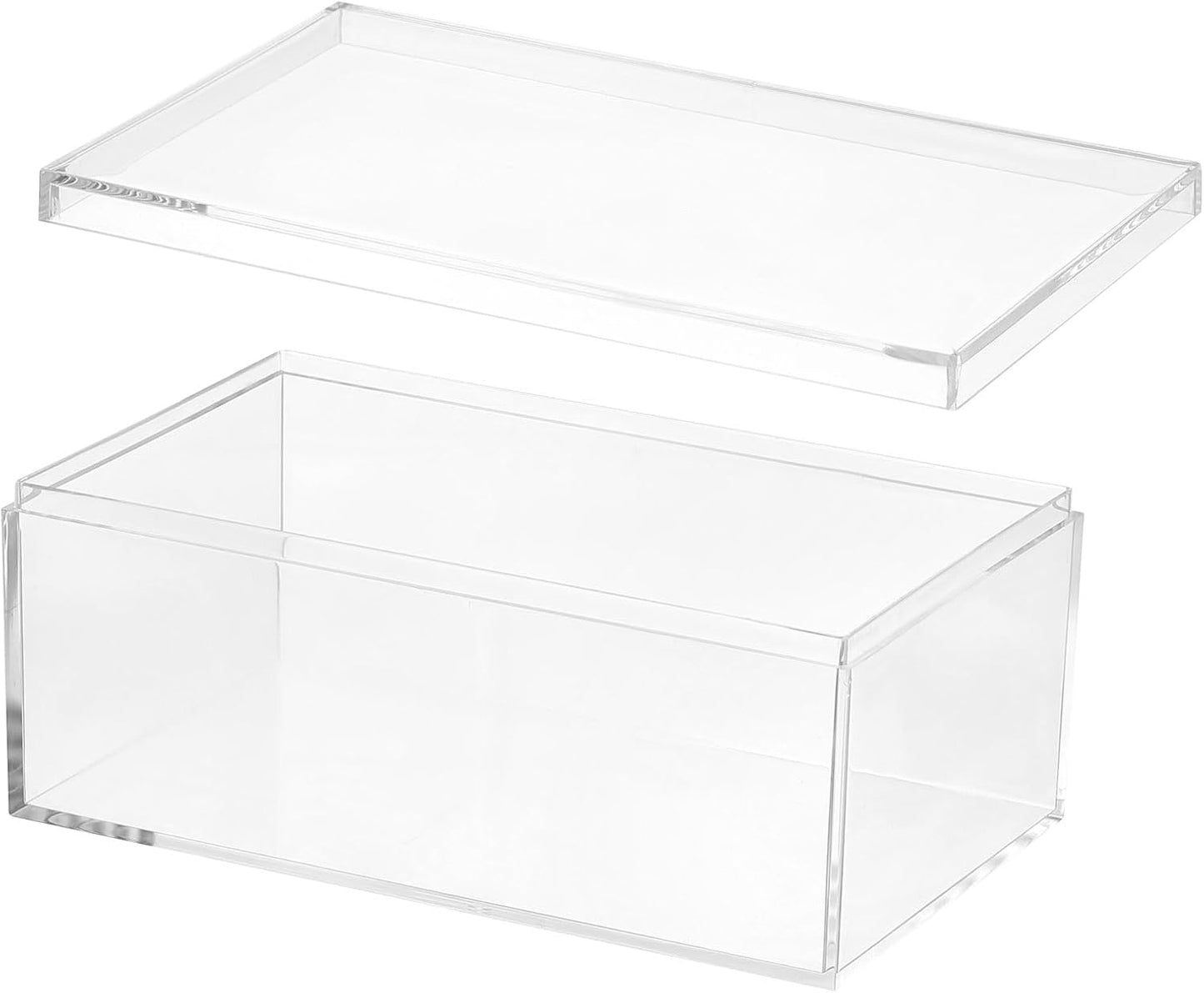 PATIKIL Acrylic Box with Lid 10.24" x 7.09" x 2.36", Clear Acrylic Display Boxes Plastic Square Cube Containers Storage Organizer for Candy Tiny Jewelry Artwork Display