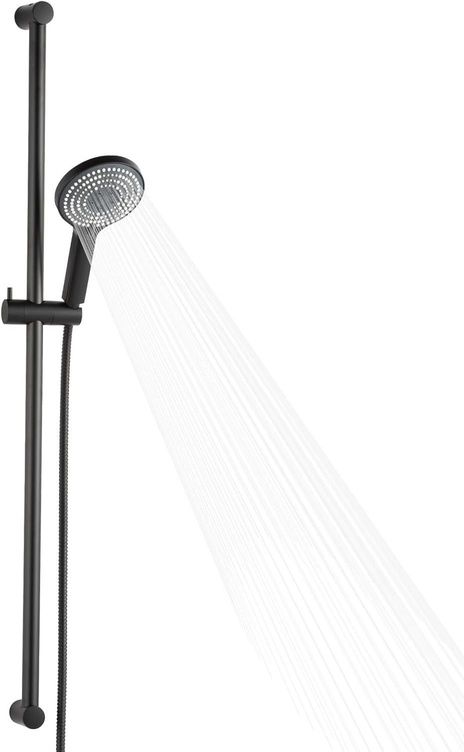 OFFO Shower Slide Bar Combo, Adjustable 33 in Slide Bar with 6-Mode High Pressure Handheld Shower Head and 60 in Stainless Steel Hose, Screw Wall Mounted, Chrome