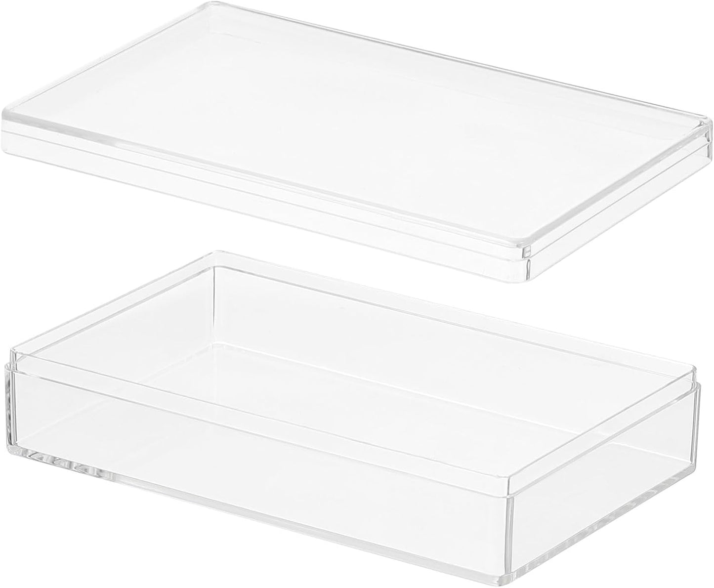 PATIKIL Acrylic Box with Lid 10.24" x 7.09" x 2.36", Clear Acrylic Display Boxes Plastic Square Cube Containers Storage Organizer for Candy Tiny Jewelry Artwork Display
