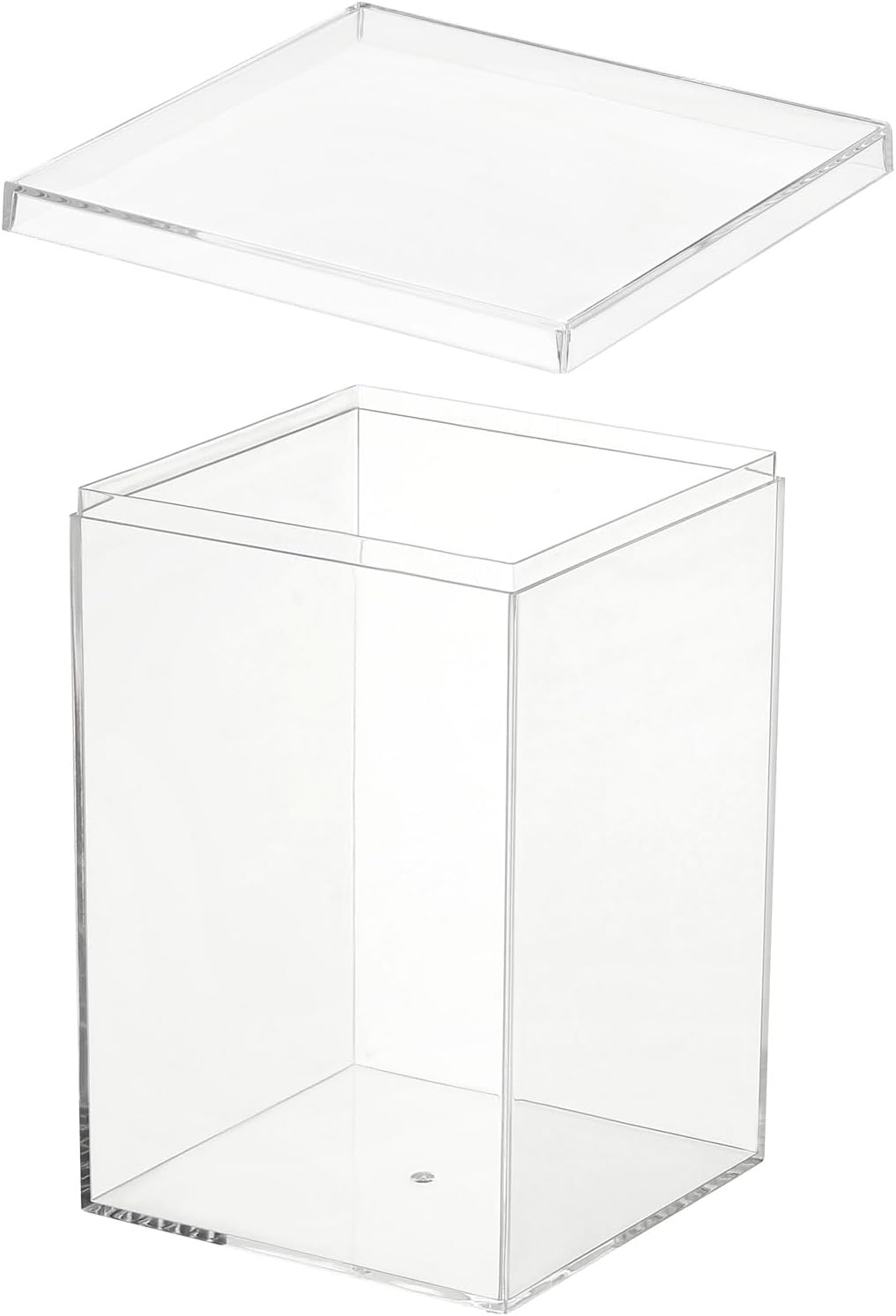 PATIKIL Acrylic Box with Lid 10.24" x 7.09" x 2.36", Clear Acrylic Display Boxes Plastic Square Cube Containers Storage Organizer for Candy Tiny Jewelry Artwork Display