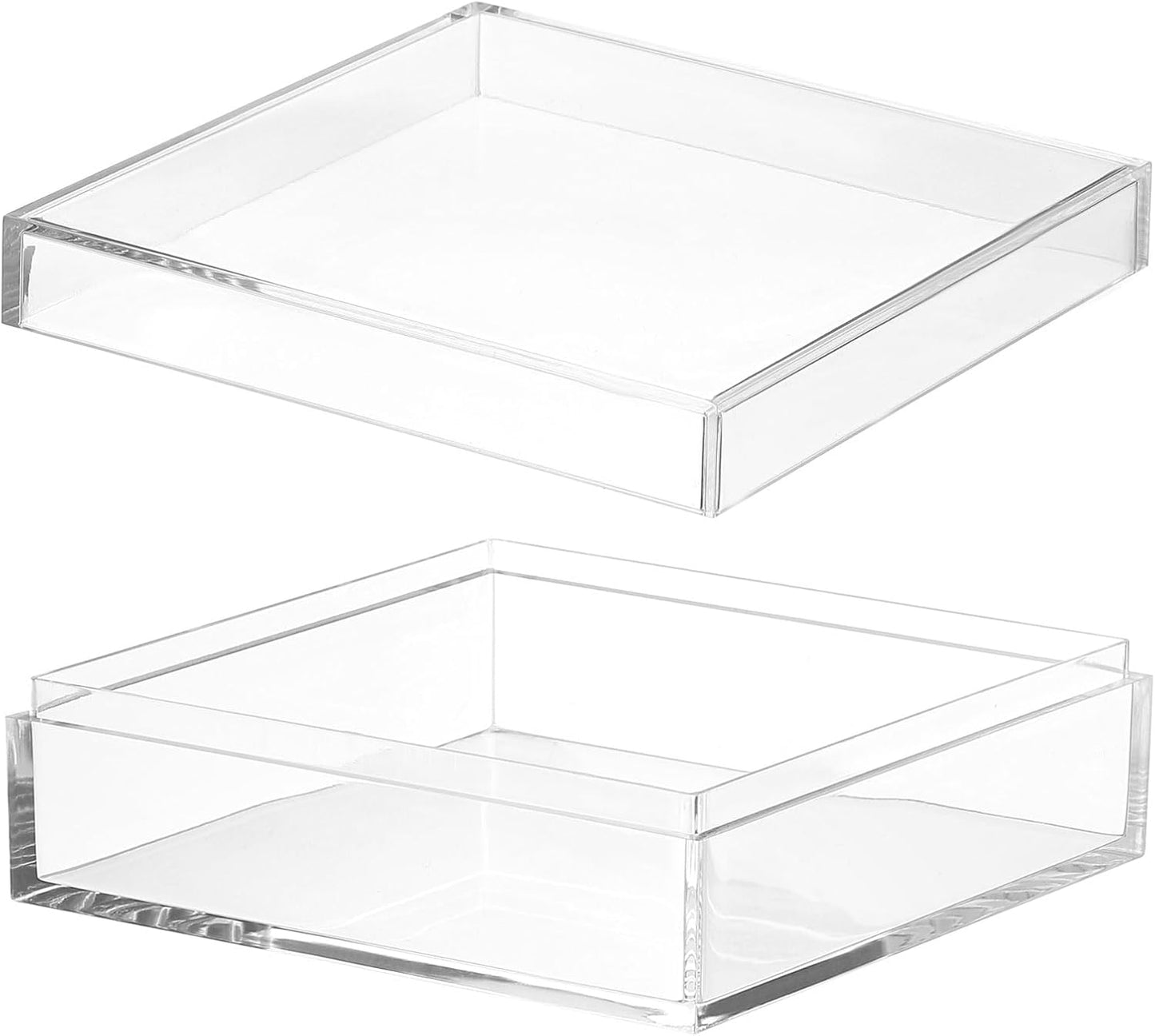 PATIKIL Acrylic Box with Lid 10.24" x 7.09" x 2.36", Clear Acrylic Display Boxes Plastic Square Cube Containers Storage Organizer for Candy Tiny Jewelry Artwork Display