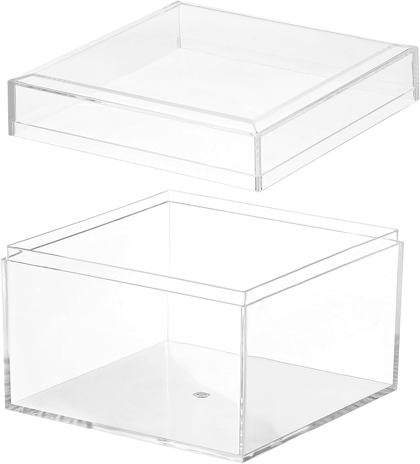 PATIKIL Acrylic Box with Lid 10.24" x 7.09" x 2.36", Clear Acrylic Display Boxes Plastic Square Cube Containers Storage Organizer for Candy Tiny Jewelry Artwork Display