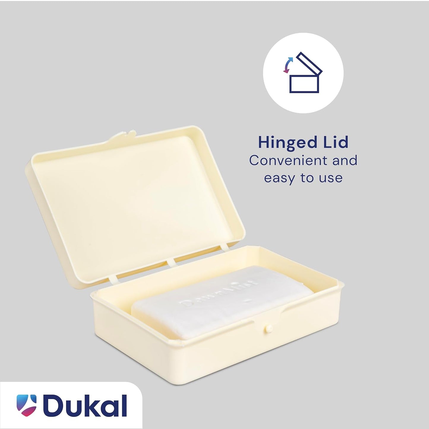 Dukal DawnMist Ivory Plastic Soap Box, Durable & Compact, Pack of 100 – Perfect for Travel, Bathroom, or Gym Use, Leak-Proof Design, Keeps Soap Dry and Clean