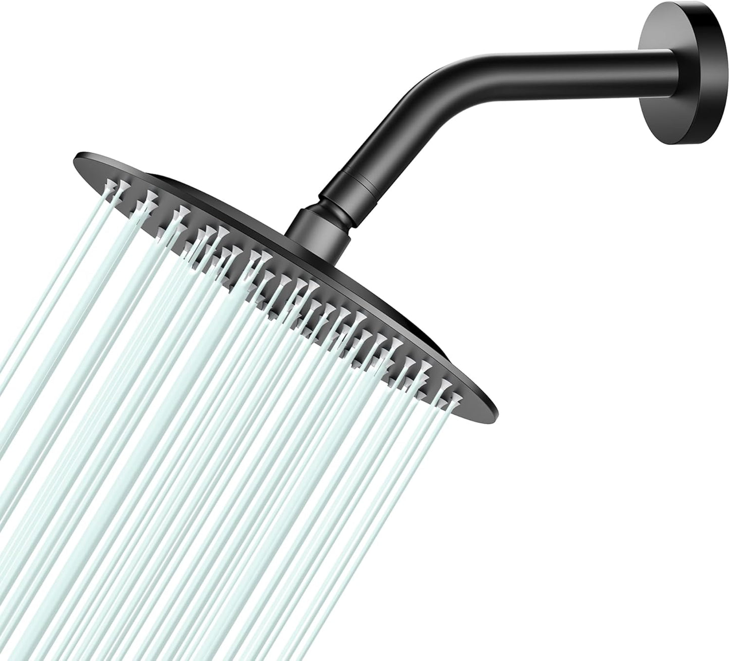 All Metal Rain Shower Head - Heavy Duty Stainless Steel, Easy Install, High Water Flow, Ultra-Thin Modern Design for Bathroom (Brushed Nickel, 8)
