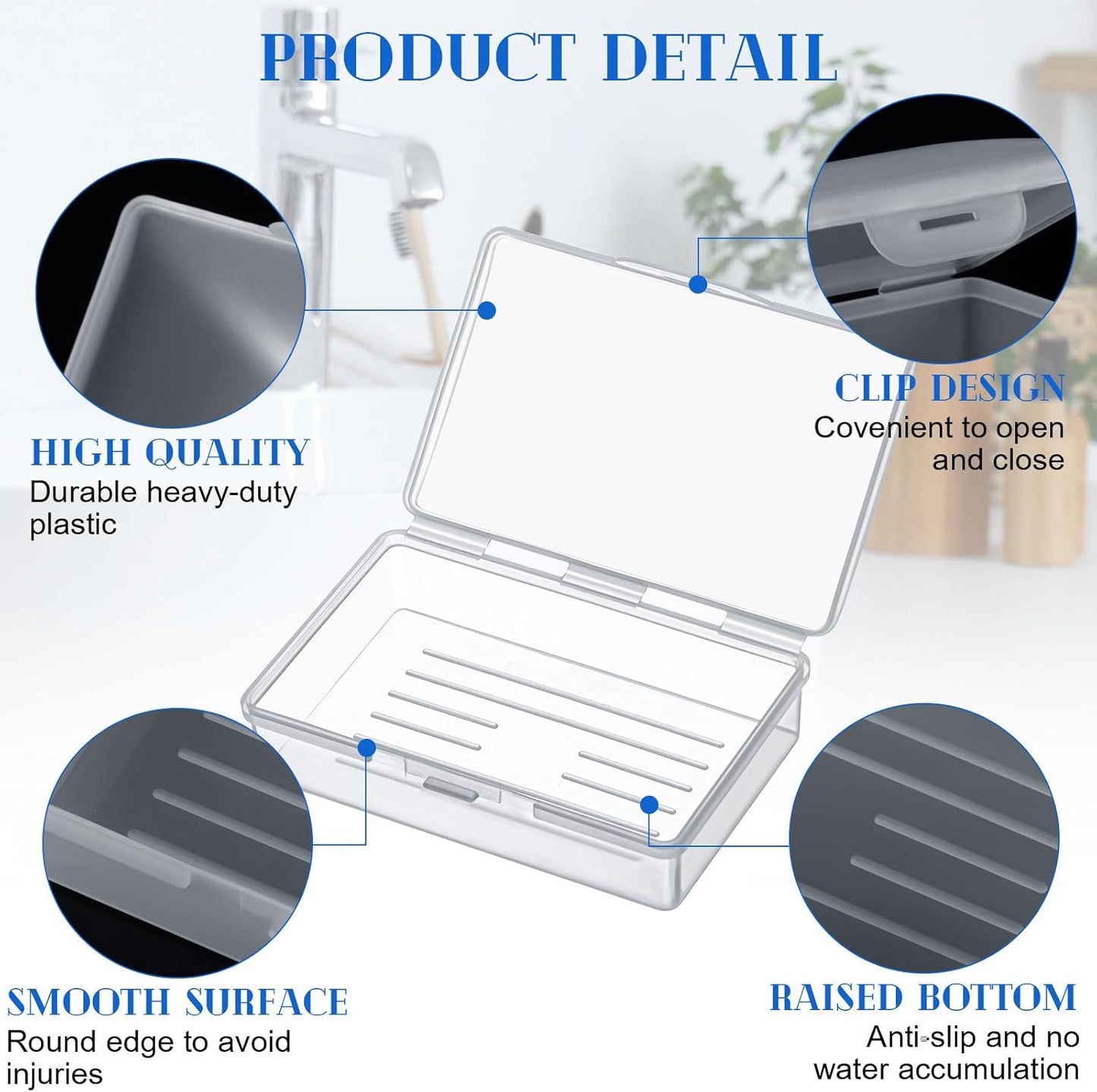 50 Pcs Travel Soap Container Portable Plastic Soap Boxes Bulk with Lid Homeless Donations Bulk Gym Shower Tour Groups Hotel Outdoor Camping