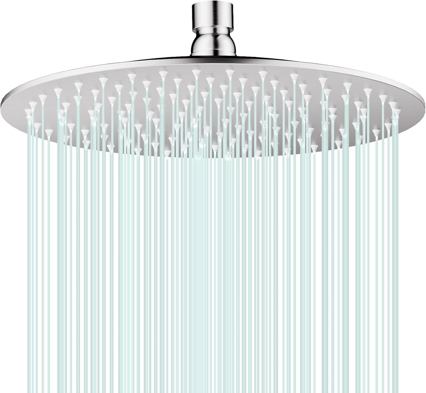 All Metal Rain Shower Head - Heavy Duty Stainless Steel, Easy Install, High Water Flow, Ultra-Thin Modern Design for Bathroom (Brushed Nickel, 8)
