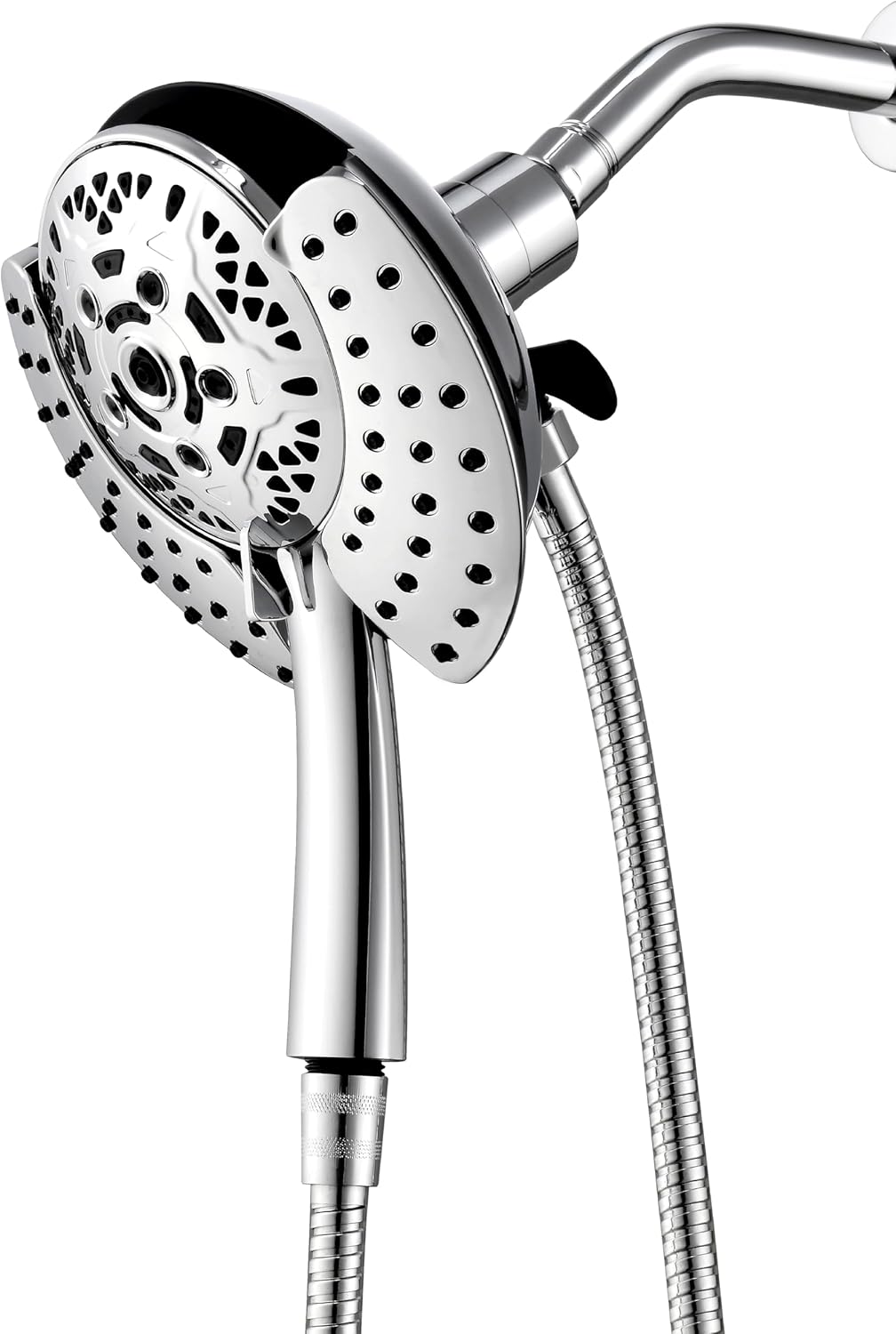 Shower Heads with Handheld Spray Combo: 7.2" Rainfall Shower Head & Handheld Shower Head 2-IN-1 Shower Head with 60" Rotatable Stainless Steel Hose Nickel, Shower Trim Systems