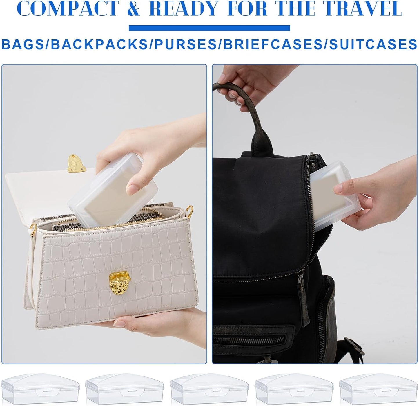 50 Pcs Travel Soap Container Portable Plastic Soap Boxes Bulk with Lid Homeless Donations Bulk Gym Shower Tour Groups Hotel Outdoor Camping