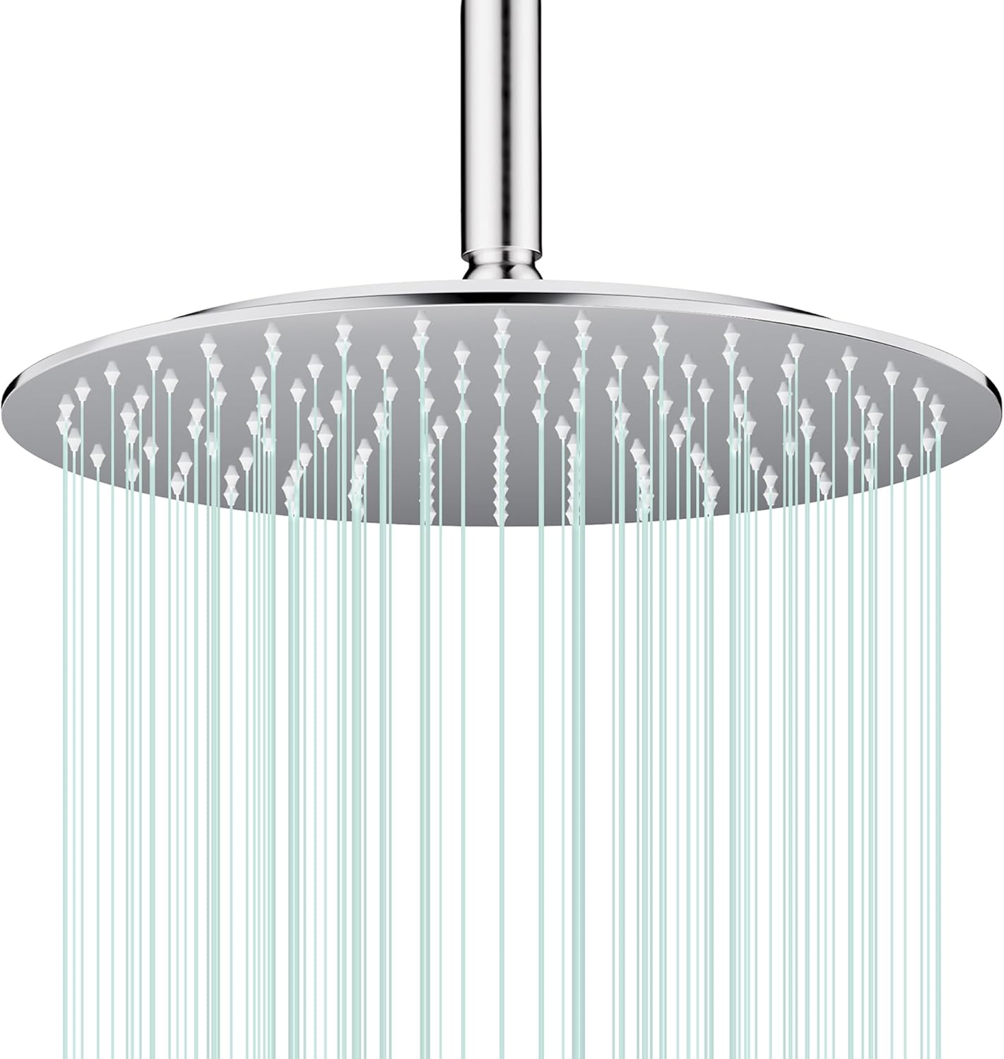 All Metal Rain Shower Head - Heavy Duty Stainless Steel, Easy Install, High Water Flow, Ultra-Thin Modern Design for Bathroom (Brushed Nickel, 8)