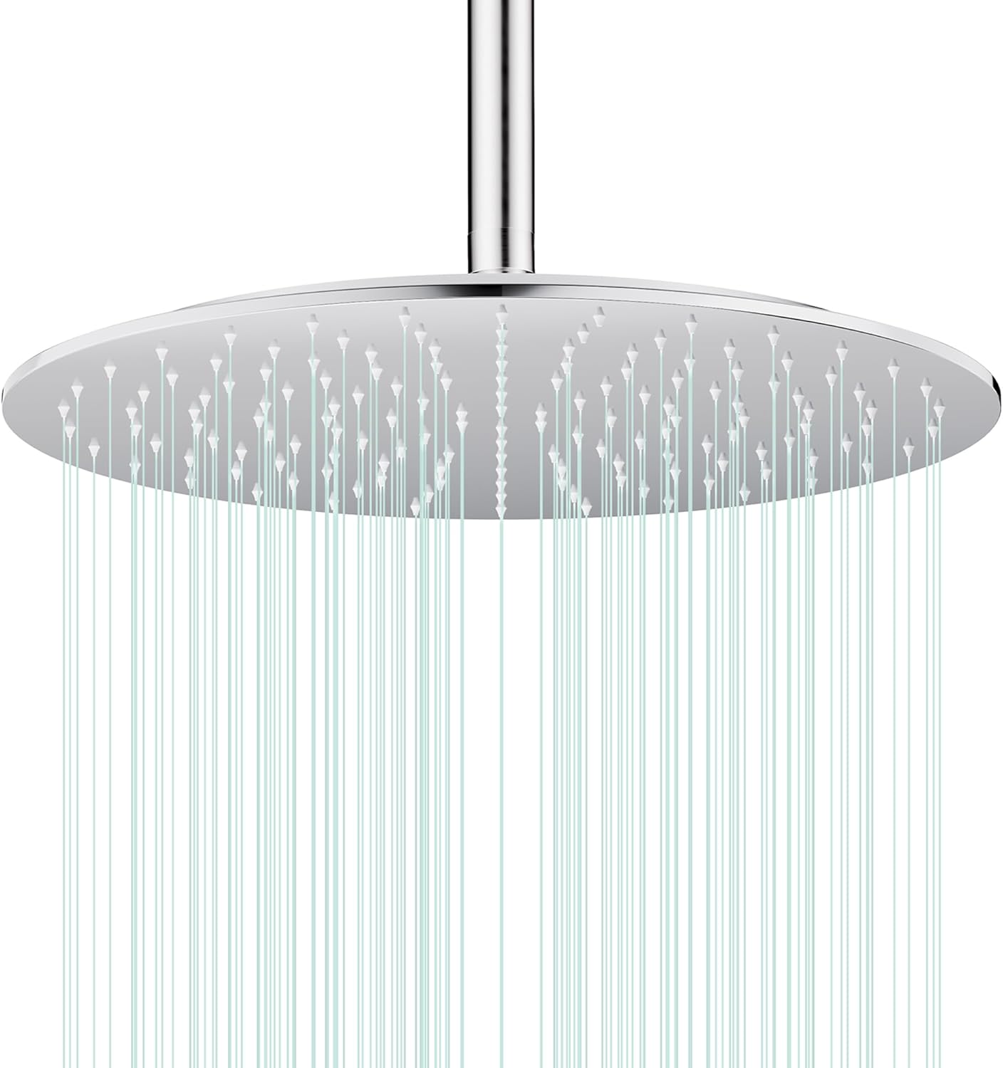 All Metal Rain Shower Head - Heavy Duty Stainless Steel, Easy Install, High Water Flow, Ultra-Thin Modern Design for Bathroom (Brushed Nickel, 8)
