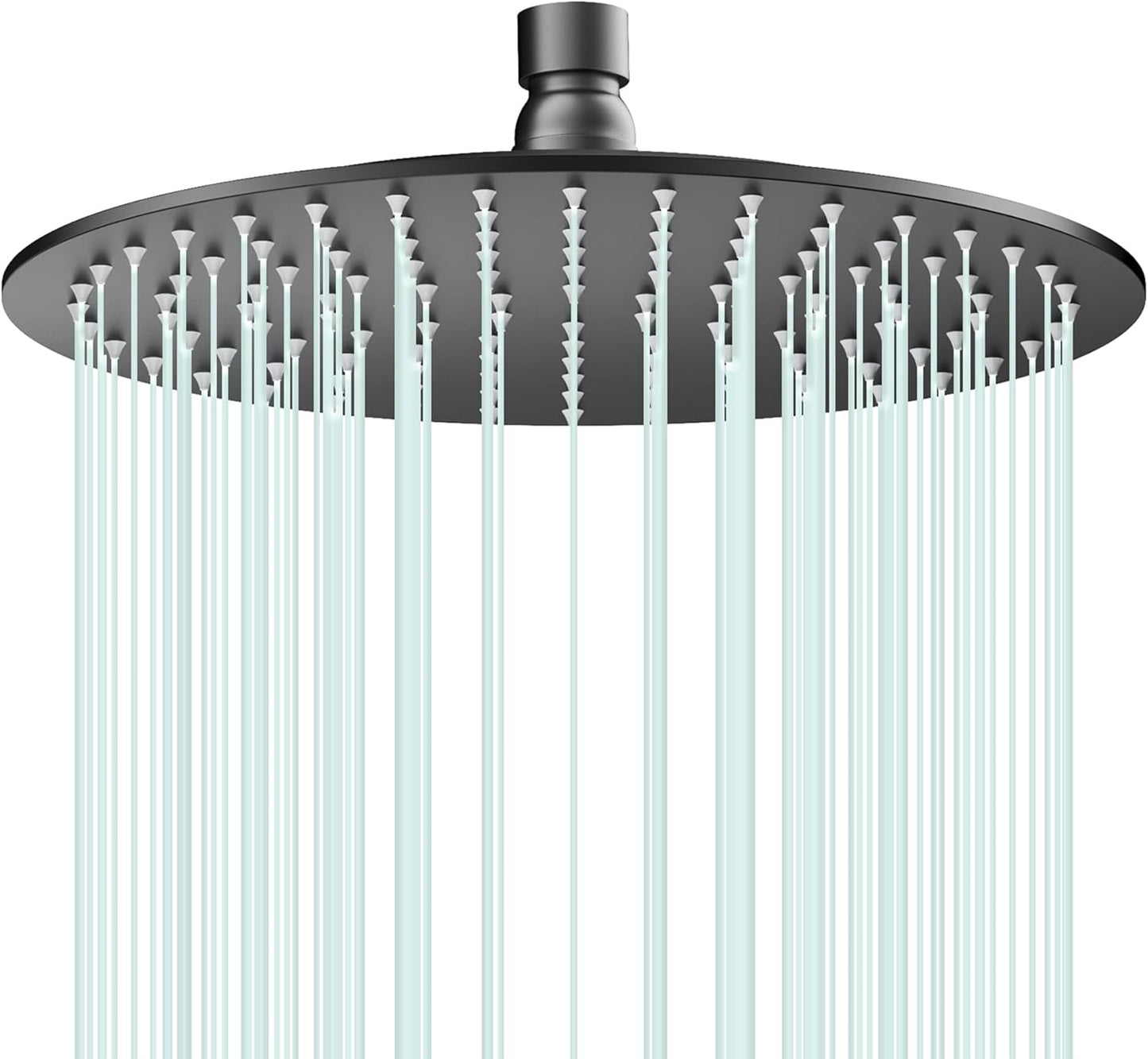 All Metal Rain Shower Head - Heavy Duty Stainless Steel, Easy Install, High Water Flow, Ultra-Thin Modern Design for Bathroom (Brushed Nickel, 8)