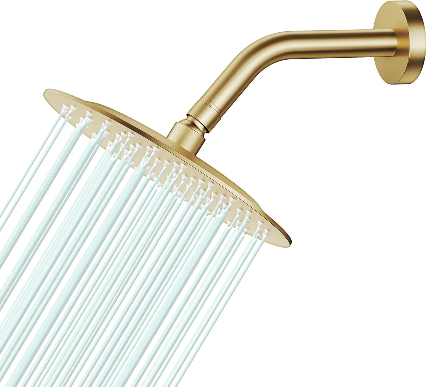 All Metal Rain Shower Head - Heavy Duty Stainless Steel, Easy Install, High Water Flow, Ultra-Thin Modern Design for Bathroom (Brushed Nickel, 8)