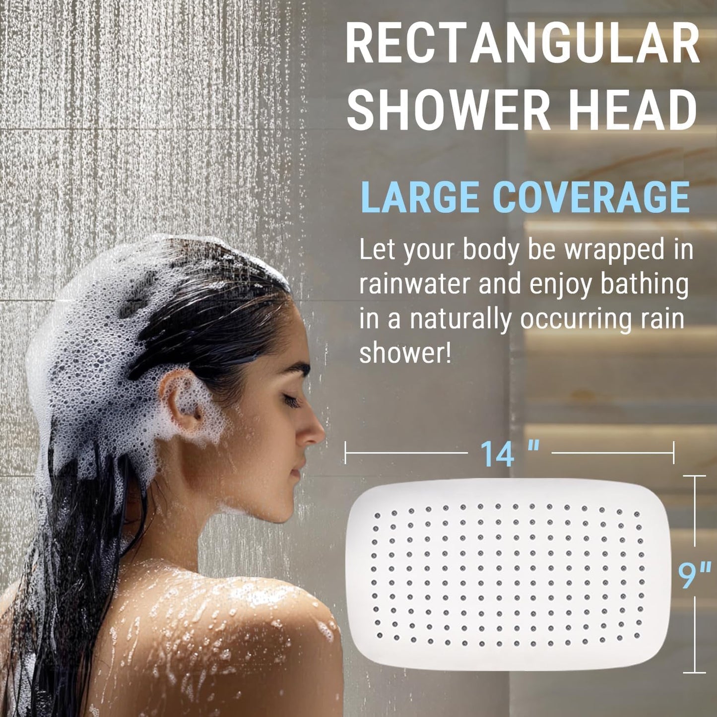 G-Promise All Metal 14 Inch Dual Shower Head with Handheld Combo, Rain Shower Head, Adjustable Extension Arm, Smooth 3-Way Diverter, 71 Inch Extra Long Hose - A Bathroom Upgrade (Chrome)