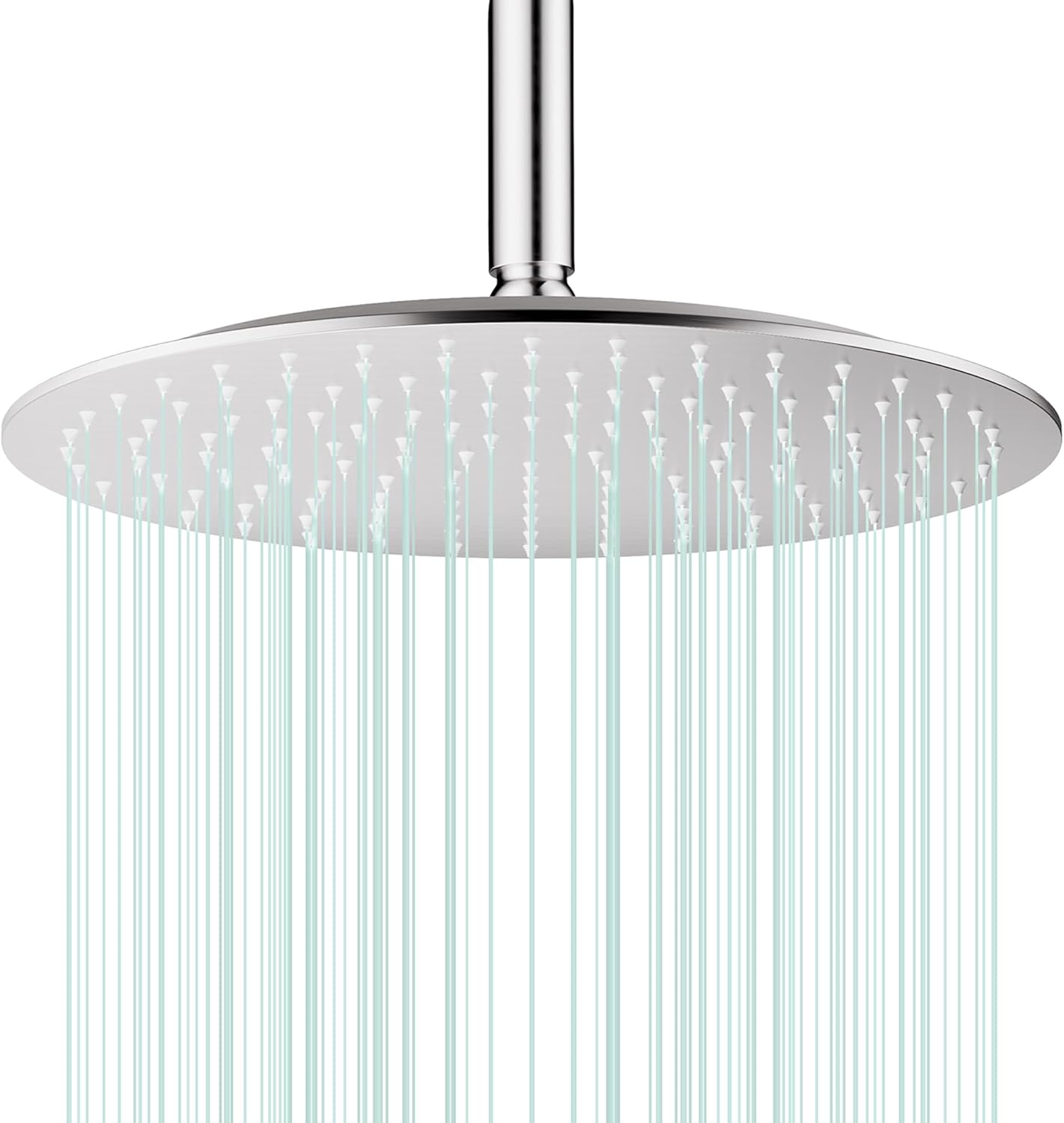All Metal Rain Shower Head - Heavy Duty Stainless Steel, Easy Install, High Water Flow, Ultra-Thin Modern Design for Bathroom (Brushed Nickel, 8)