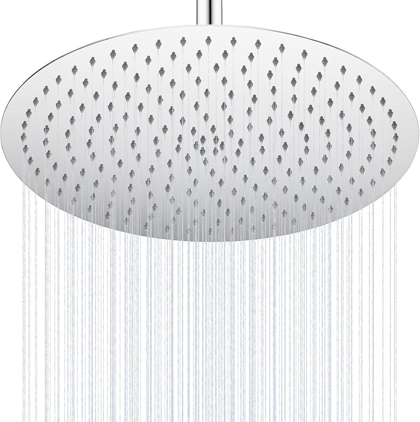 16 Inch Rain Shower Head Extra Large Rainfall Shower Head, Ultra Thin Stainless Steel Wall or Ceiling Mount Rain Showerhead, Square, Polished Chrome