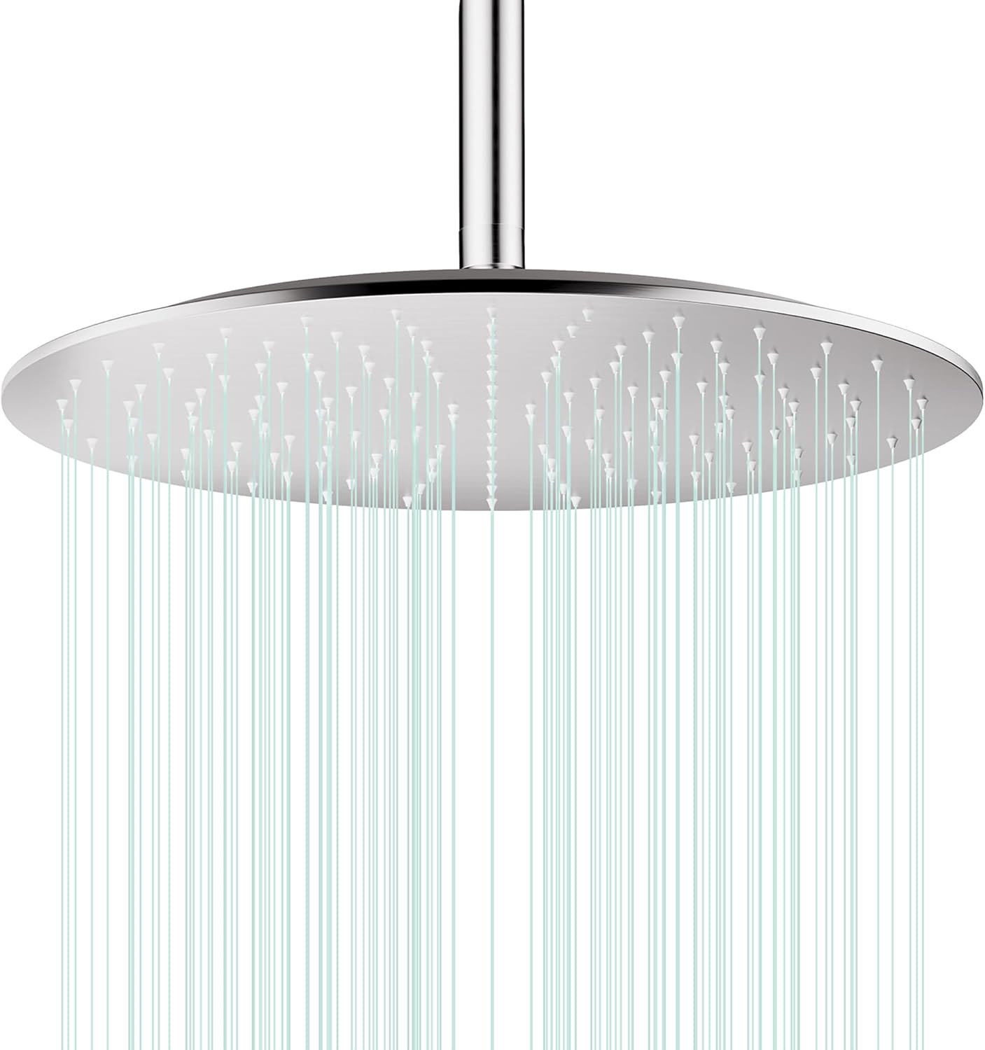 All Metal Rain Shower Head - Heavy Duty Stainless Steel, Easy Install, High Water Flow, Ultra-Thin Modern Design for Bathroom (Brushed Nickel, 8)
