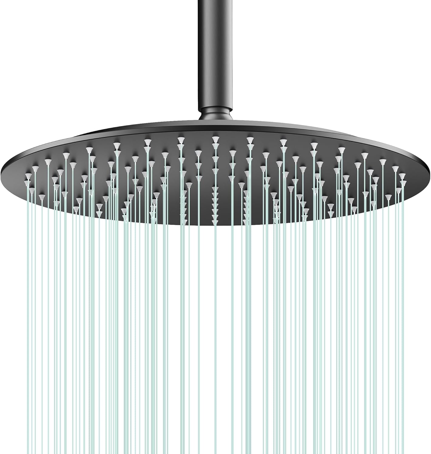 All Metal Rain Shower Head - Heavy Duty Stainless Steel, Easy Install, High Water Flow, Ultra-Thin Modern Design for Bathroom (Brushed Nickel, 8)