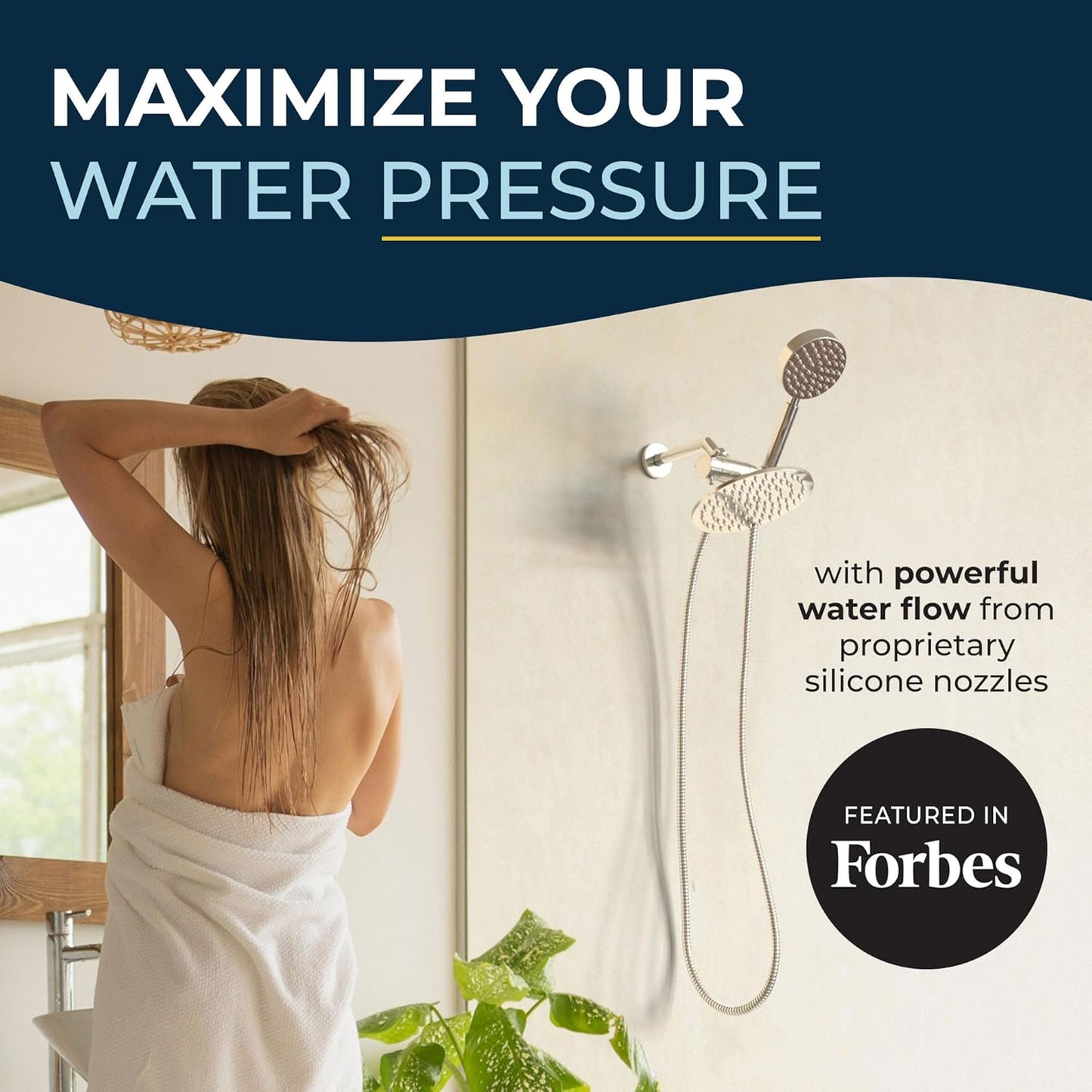 HammerHead Showers® ALL METAL Dual Shower Head Combo – CHROME – 8 Inch Rainfall High Flow Shower Head & Handheld Shower Head High Pressure with Hose 6ft - Hotel-Like Double Shower Heads