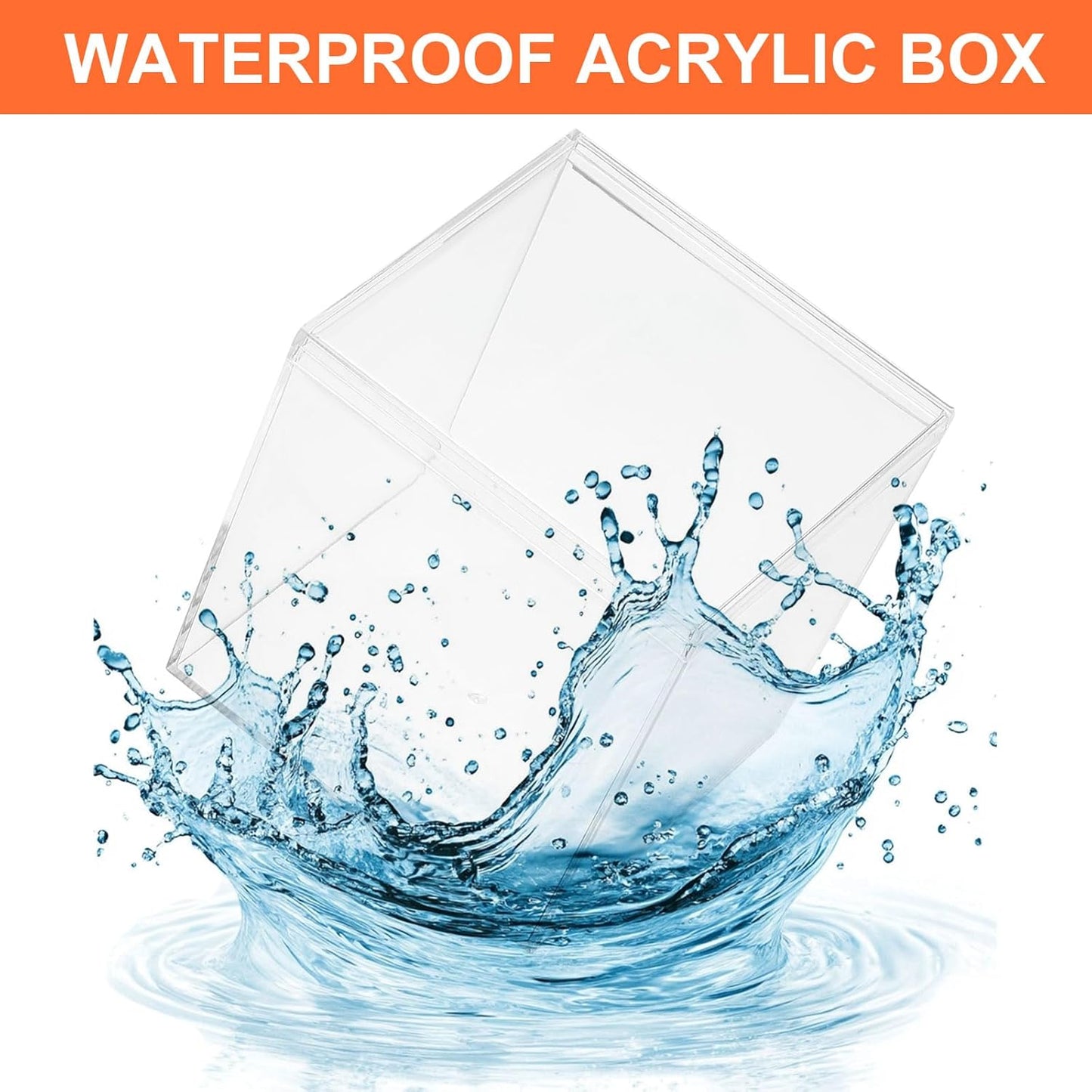 PATIKIL Acrylic Box with Lid 10.24" x 7.09" x 2.36", Clear Acrylic Display Boxes Plastic Square Cube Containers Storage Organizer for Candy Tiny Jewelry Artwork Display
