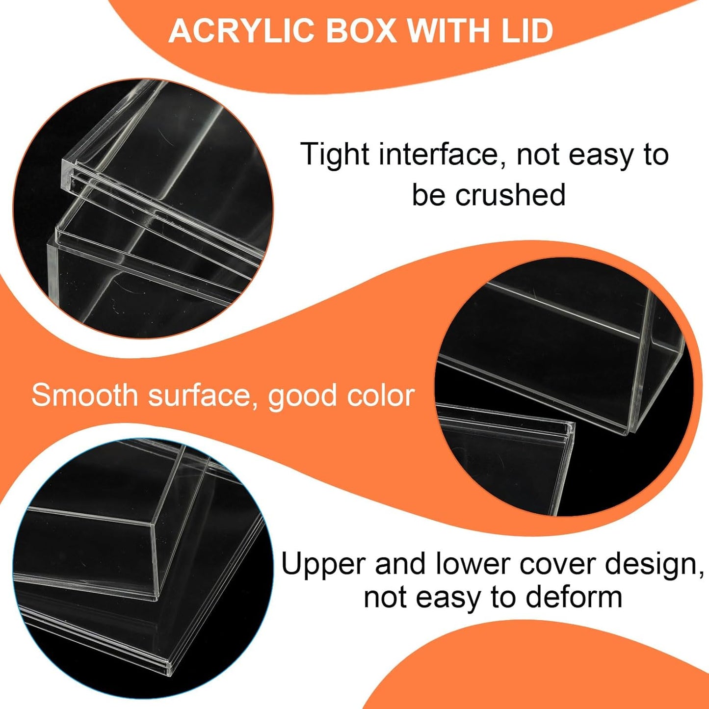 PATIKIL Acrylic Box with Lid 10.24" x 7.09" x 2.36", Clear Acrylic Display Boxes Plastic Square Cube Containers Storage Organizer for Candy Tiny Jewelry Artwork Display