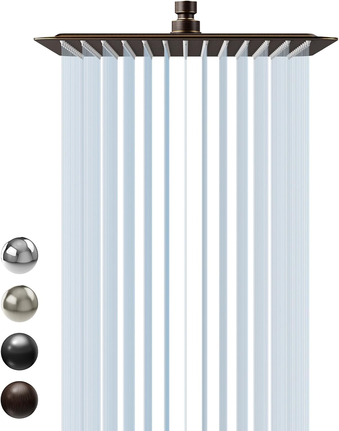 SR SUN RISE Luxury 16 Inch Extra Large Square Stainless Steel Shower Head High Pressure Rainfall Showerhead Ultra Thin Water Saving Oil Rubbed Bronze 2.5 Gpm