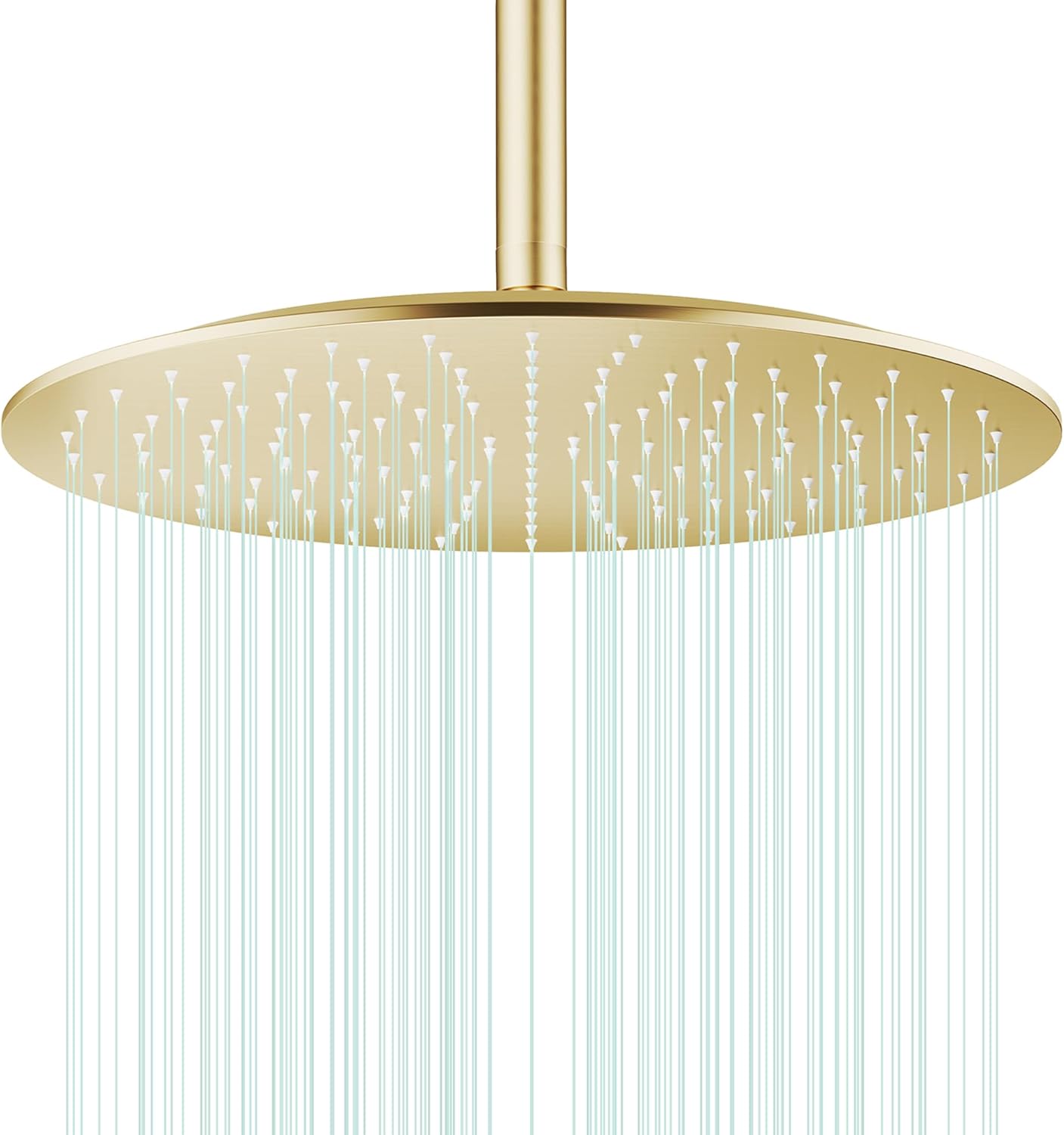 All Metal Rain Shower Head - Heavy Duty Stainless Steel, Easy Install, High Water Flow, Ultra-Thin Modern Design for Bathroom (Brushed Nickel, 8)