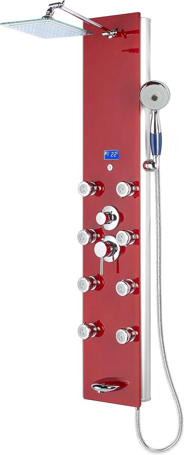 Blue Ocean 52" Stainless Steel SPS392H Shower Panel Tower System with Rainfall Shower Head and 8 Adjustable Massage Jets