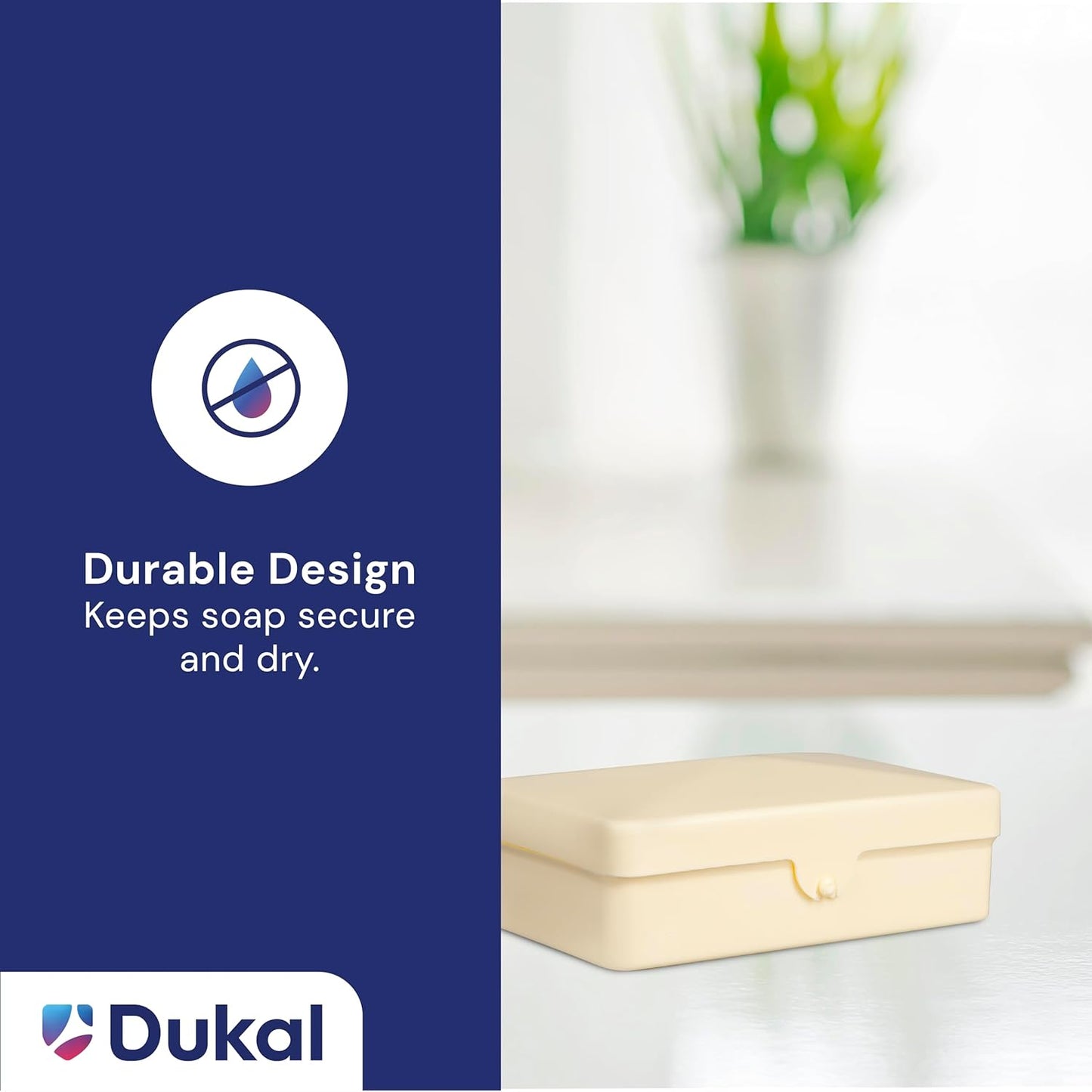 Dukal DawnMist Ivory Plastic Soap Box, Durable & Compact, Pack of 100 – Perfect for Travel, Bathroom, or Gym Use, Leak-Proof Design, Keeps Soap Dry and Clean