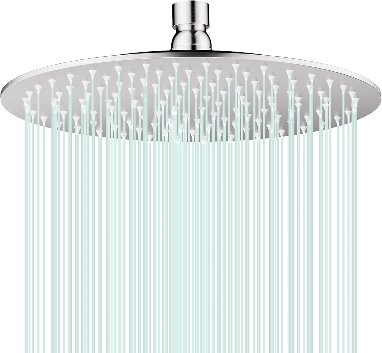 All Metal Rain Shower Head - Heavy Duty Stainless Steel, Easy Install, High Water Flow, Ultra-Thin Modern Design for Bathroom (Brushed Nickel, 8)
