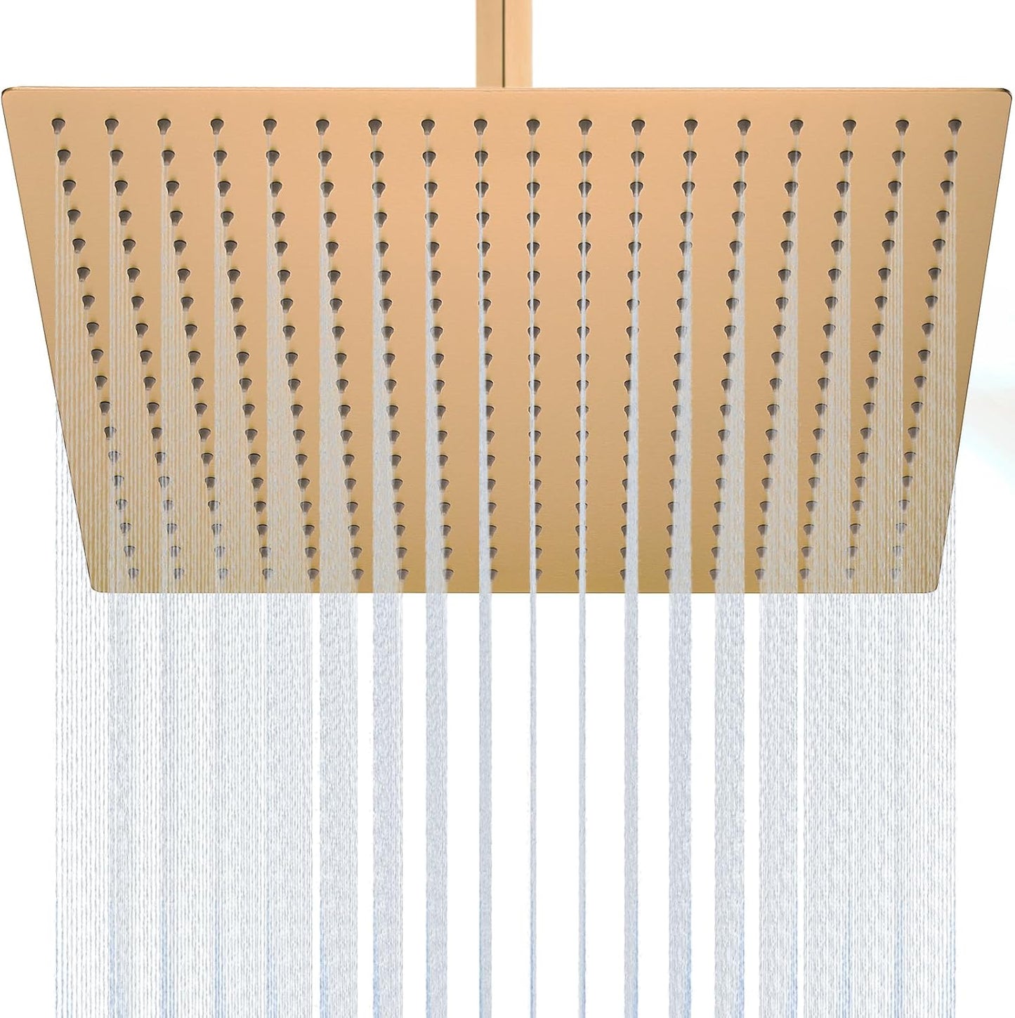 16 Inch Rain Shower Head Extra Large Rainfall Shower Head, Ultra Thin Stainless Steel Wall or Ceiling Mount Rain Showerhead, Square, Polished Chrome