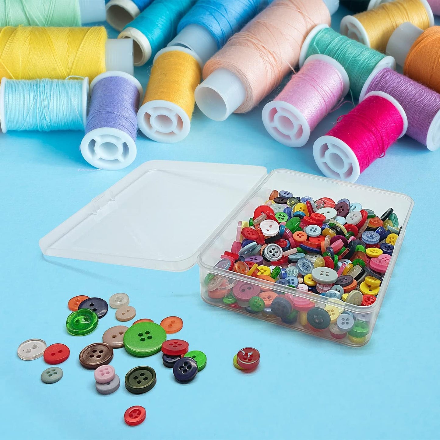 Goiio 24 Pcs Mini Plastic Storage Containers Box with Lid, 5x4x1.3 Inches Clear Rectangle Box for Collecting Small Items, Beads, Game Pieces, Business Cards, Crafts Accessories