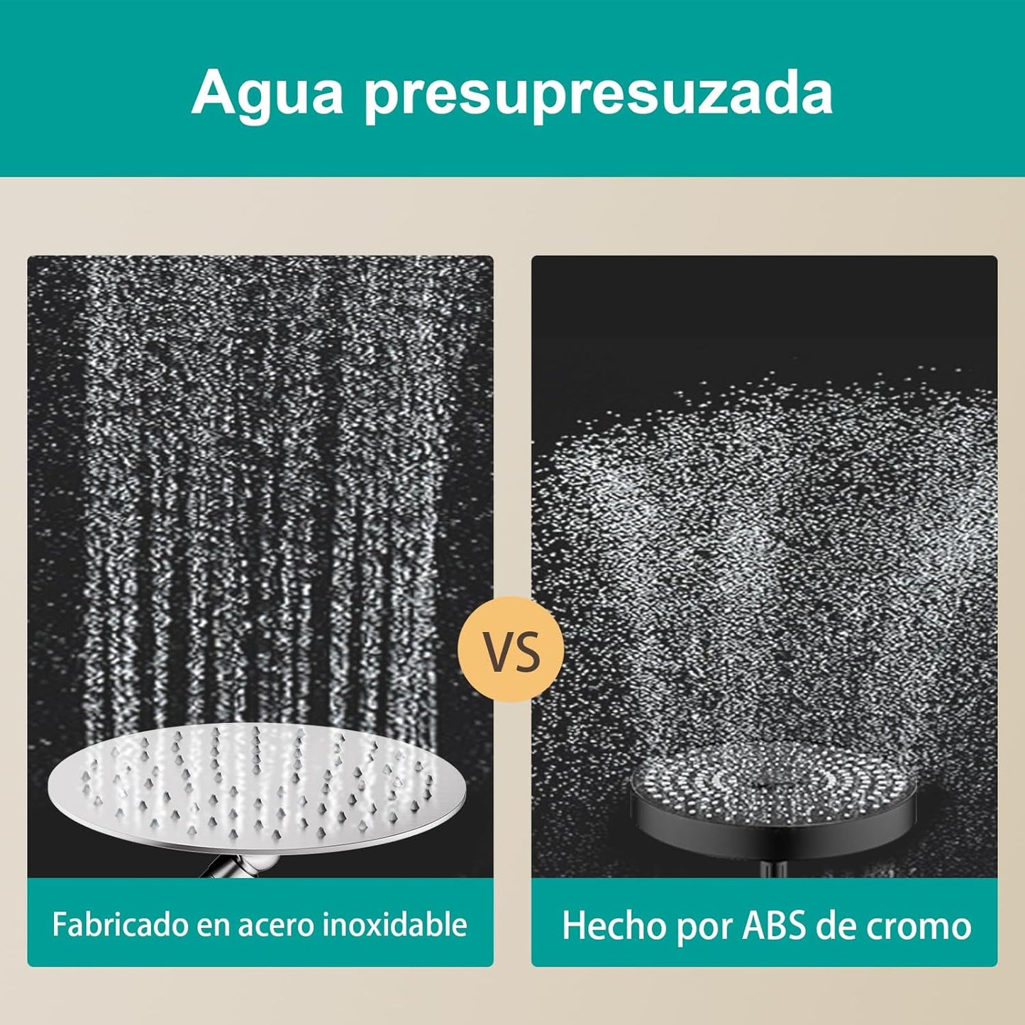 All Metal Rain Shower Head - Heavy Duty Stainless Steel, Easy Install, High Water Flow, Ultra-Thin Modern Design for Bathroom (Brushed Nickel, 8)