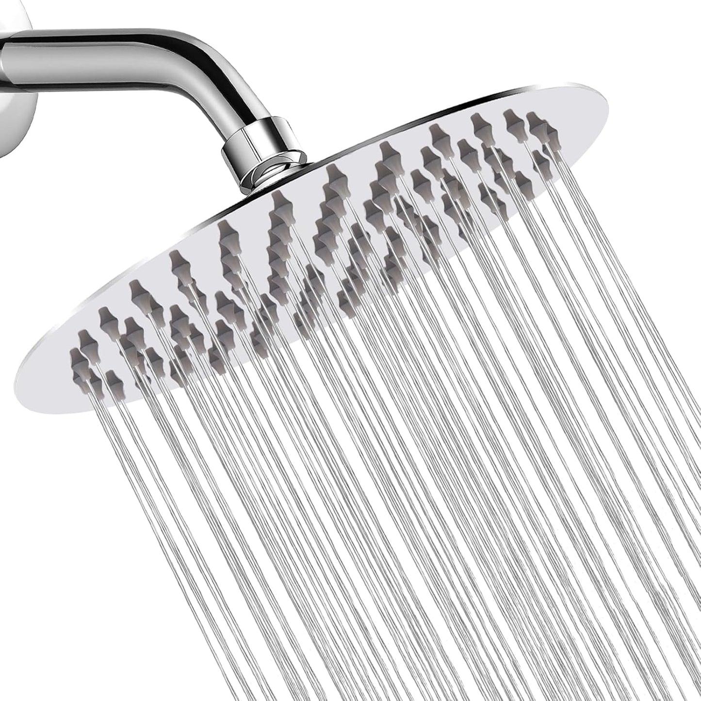 Rain Shower Head, Katezon High Flow Rainfall Showerhead Stainless Steel, Bathroom Waterfall Shower Universal Wall Ceiling Mount (16'', Chrome)