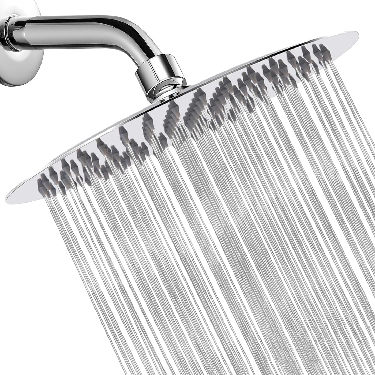 Rain Shower Head, Katezon High Flow Rainfall Showerhead Stainless Steel, Bathroom Waterfall Shower Universal Wall Ceiling Mount (16'', Chrome)