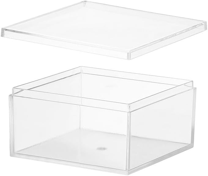 PATIKIL Acrylic Box with Lid 10.24" x 7.09" x 2.36", Clear Acrylic Display Boxes Plastic Square Cube Containers Storage Organizer for Candy Tiny Jewelry Artwork Display