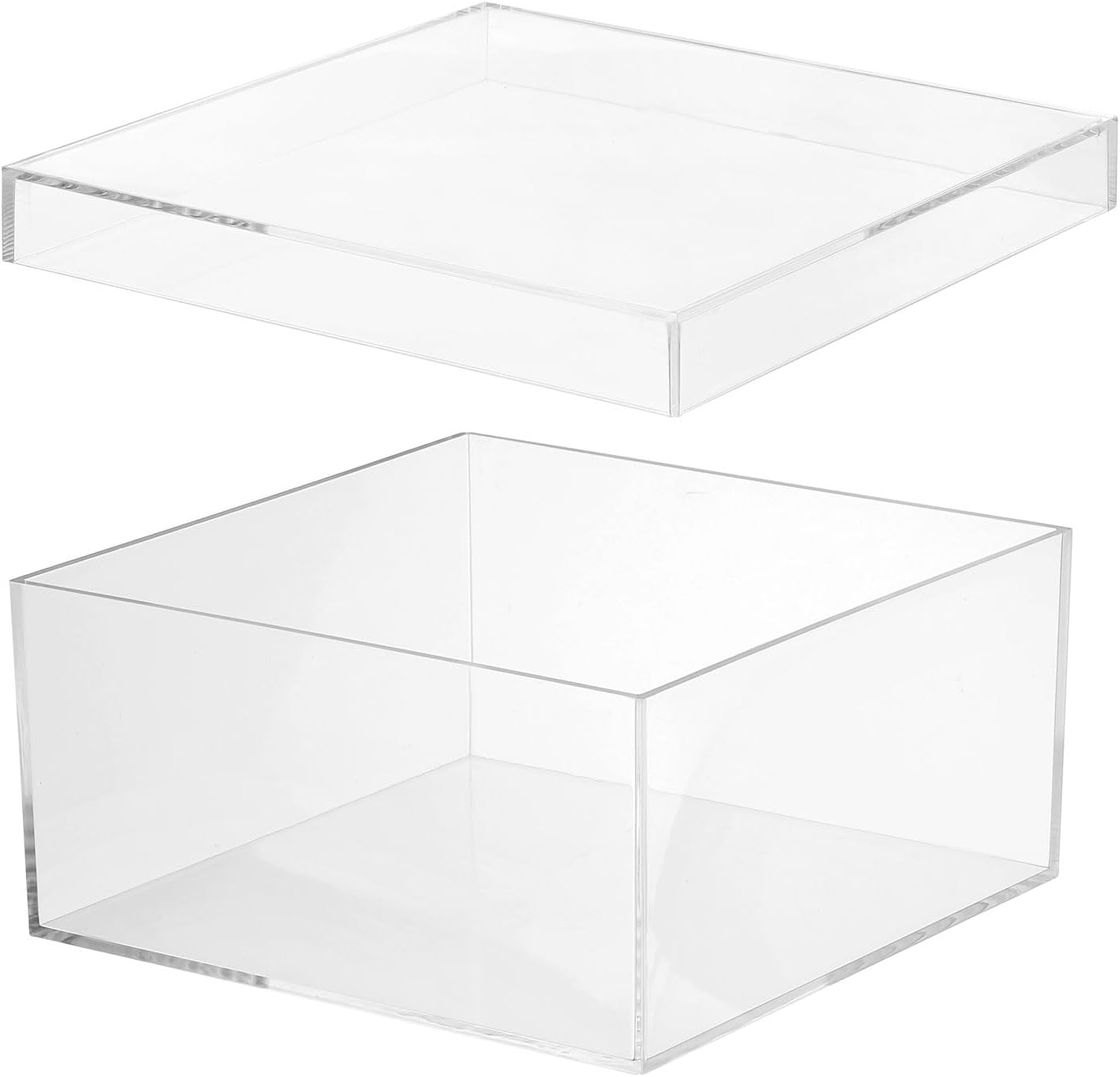 PATIKIL Acrylic Box with Lid 10.24" x 7.09" x 2.36", Clear Acrylic Display Boxes Plastic Square Cube Containers Storage Organizer for Candy Tiny Jewelry Artwork Display