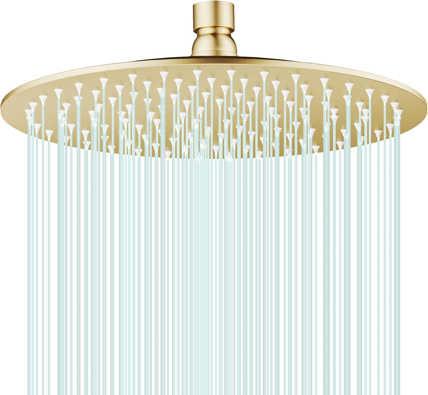 All Metal Rain Shower Head - Heavy Duty Stainless Steel, Easy Install, High Water Flow, Ultra-Thin Modern Design for Bathroom (Brushed Nickel, 8)